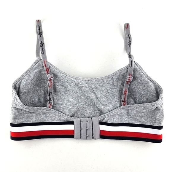 ⭐️2/ $30⭐️ Tommy Hilfiger Women's Bralette Wireless Heathered Grey Stripes Sz M - Picture 2 of 11